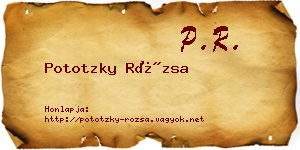 Pototzky Rózsa névjegykártya